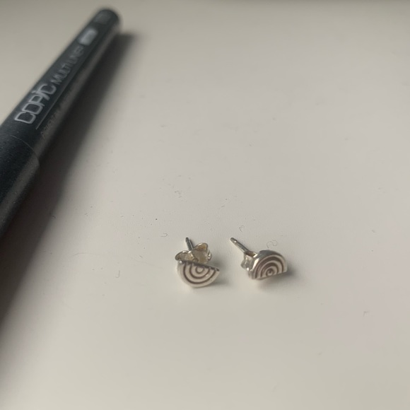 Sterling silver rainbow stud earrings from Bluboho - Picture 2 of 5